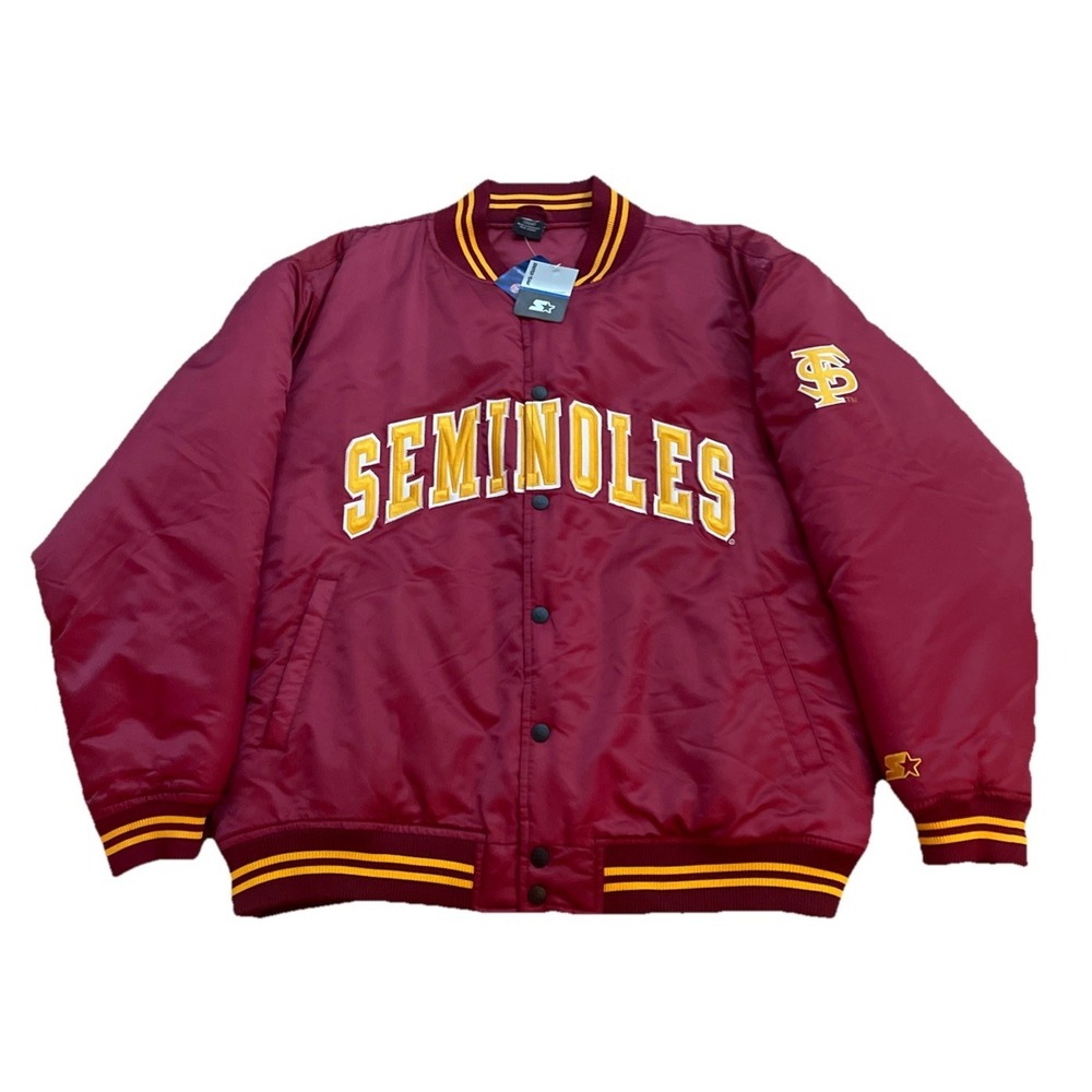 Vintage Florida State Seminoles Satin Starter Bomber Varsity Jacket X-Large NWT
